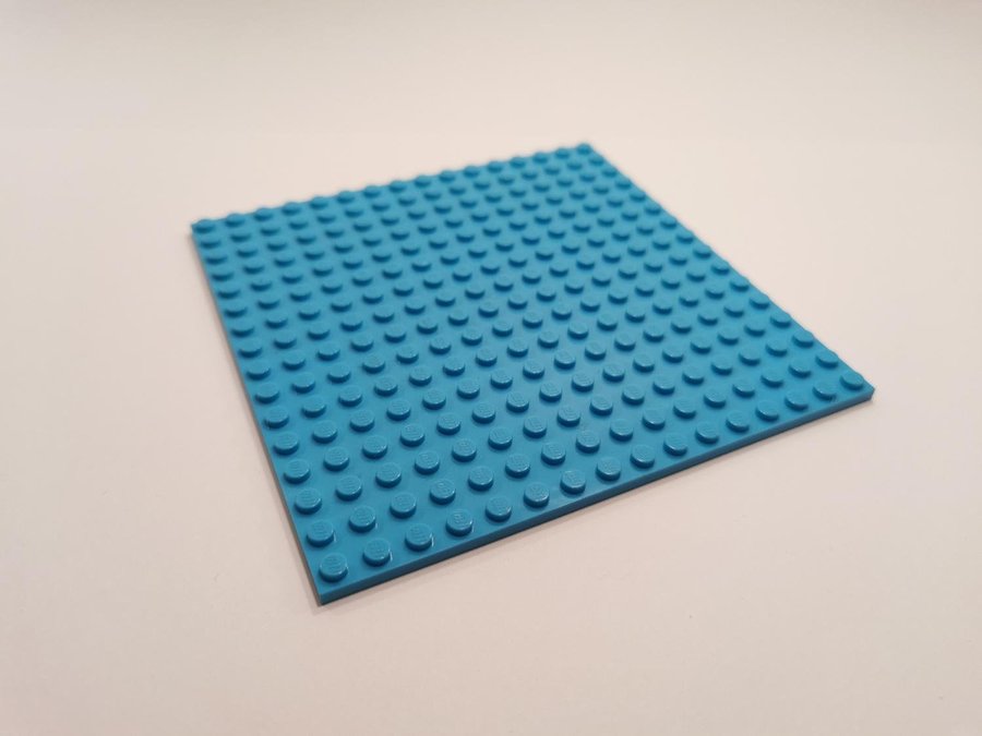 Lego - platta - plate - hög botten - 16x16 - part 91405 - azure