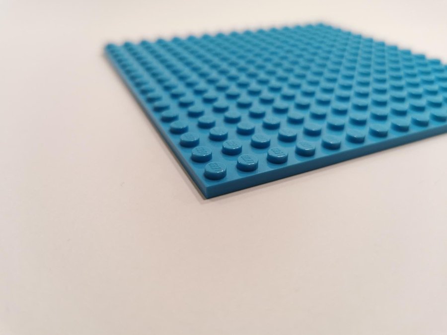 Lego - platta - plate - hög botten - 16x16 - part 91405 - azure