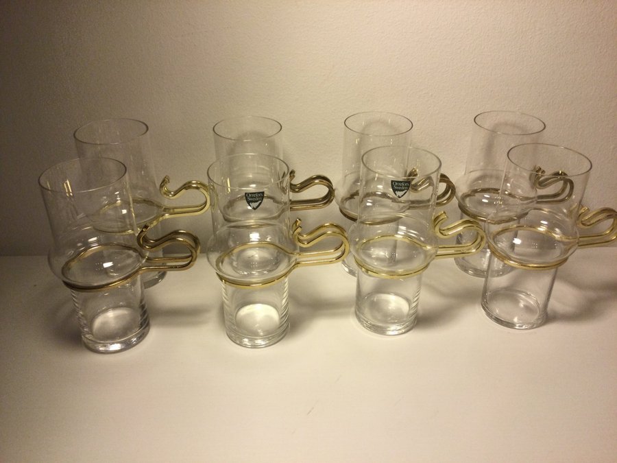 8 fina Irish Coffeglas/ varmdrycksglas Orrefors Lindau Lindekrantz