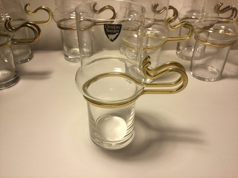 8 fina Irish Coffeglas/ varmdrycksglas Orrefors Lindau Lindekrantz