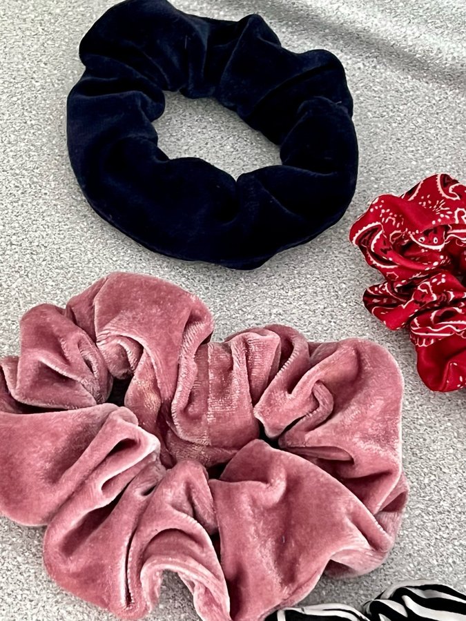 Scrunchies Scrunchie Hårband Hårsnodd gummiband 8st!