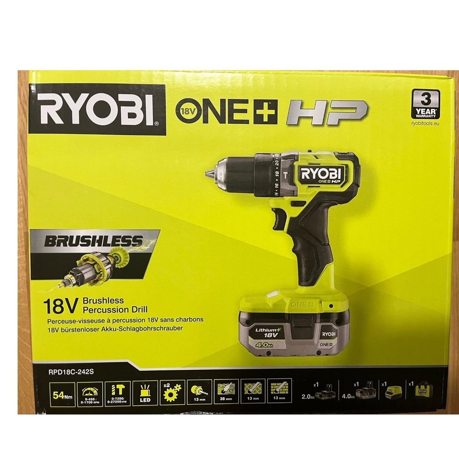 BORRSKRUVDRAGARE RYOBI RPD18C-242S ONE+ HP