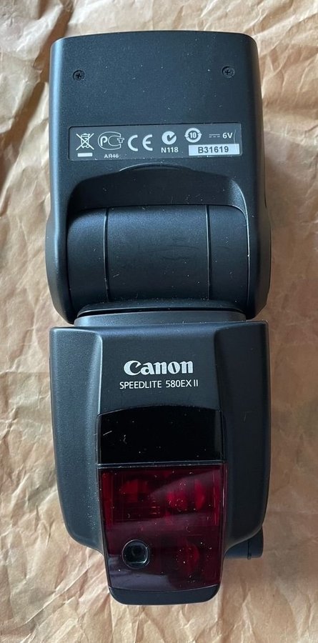 Canon Speedlite 580EX II inkl blixt-bibeln på bilden och orginalcase