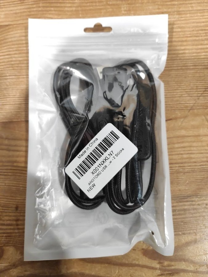 USB-kabel med PÅ/AV strömbrytare 2-pack ANDTOBO