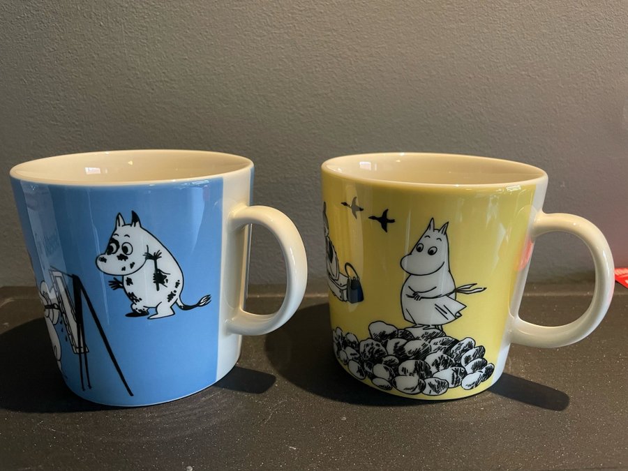 Två stycken Mumin / Moomin Mugg Stor - Rosa 40 cl Design Tove JanssonTvå st.