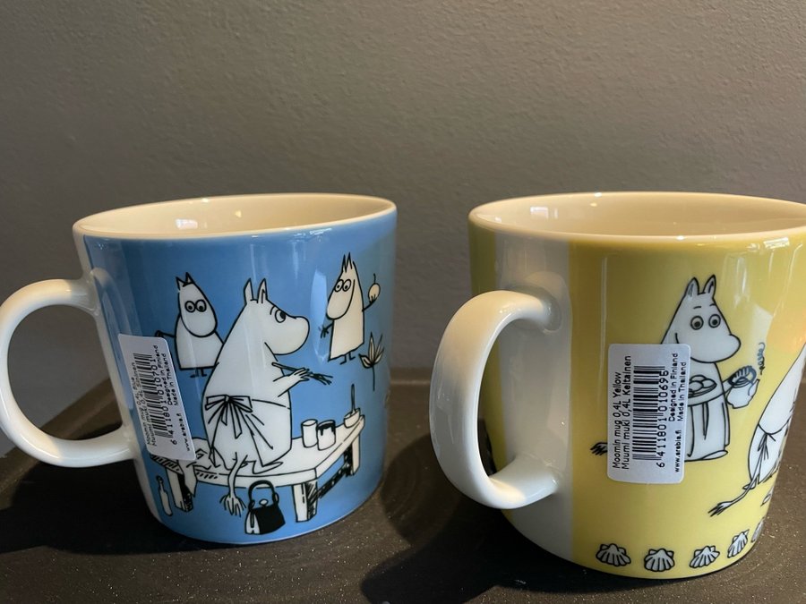 Två stycken Mumin / Moomin Mugg Stor - Rosa 40 cl Design Tove JanssonTvå st.