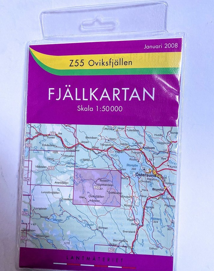 Fjällkarta Jämtland Oviksfjällen Z55 Skala 1:50 000