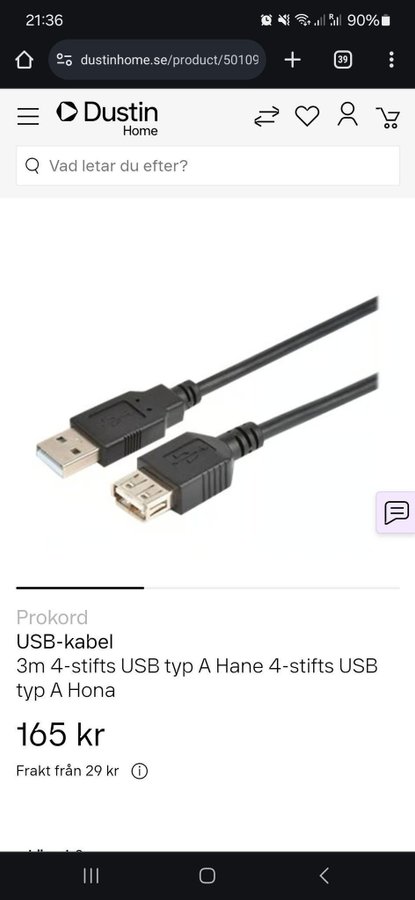 USB-kabel 3m extender