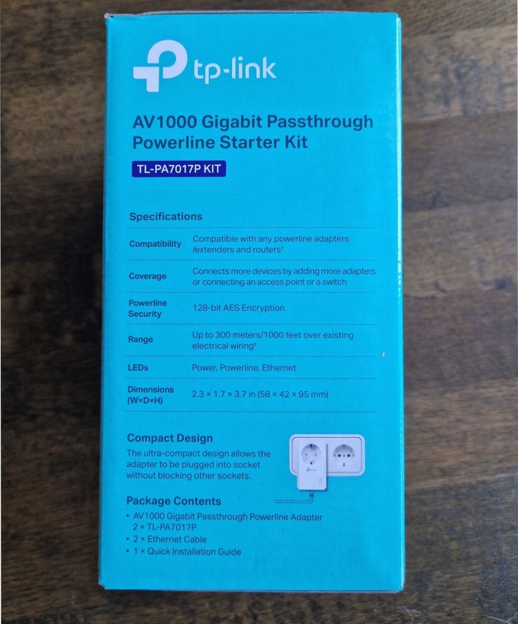 Tp-link TL-PA7017P Powerline starter kit 1000 Mbps