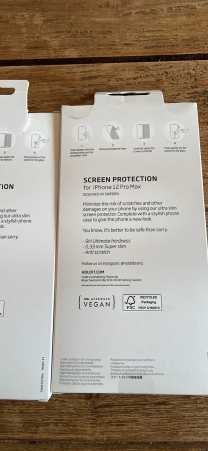 Två st Skärmskydd till iPhone 12-15 Pro Max Screen Protection Holdit Mobilskydd