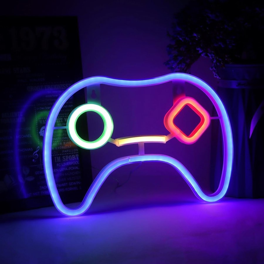 NY LED NEON Vägglampa för datorrummet | Gamepad | Ordpris 229kr