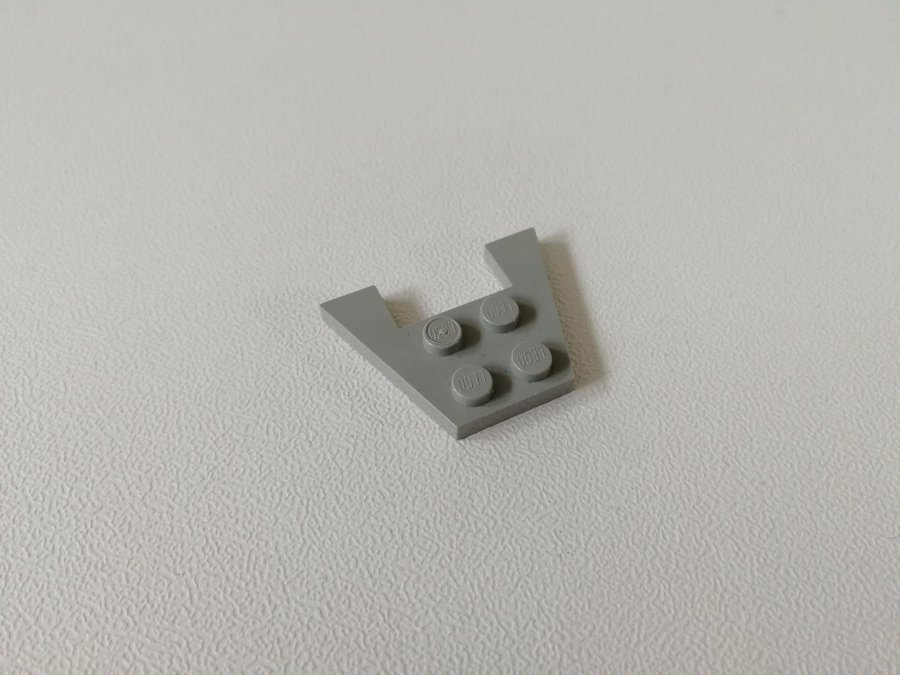 Lego - vinge wedge - front - 3x4 - part 4859 - ljusgrå (old light gray)