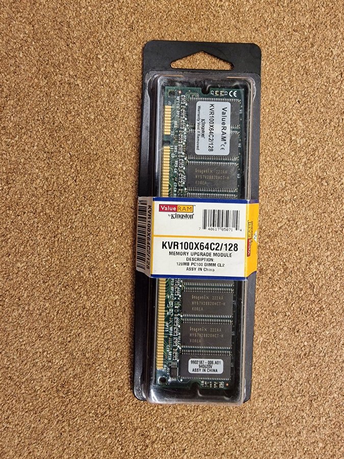 Memory upgrade module 128 MB pc100 DIMm CL2