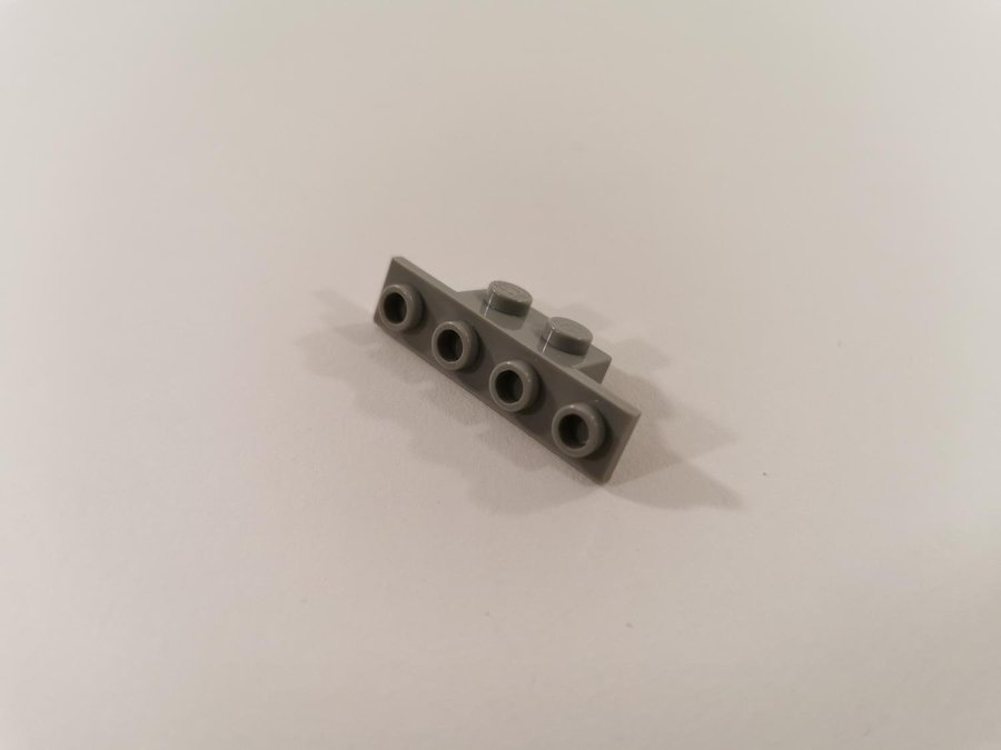 Lego - bracket - plate - modifierad - 1x2 - part 2436 - ljusgrå (bluish)