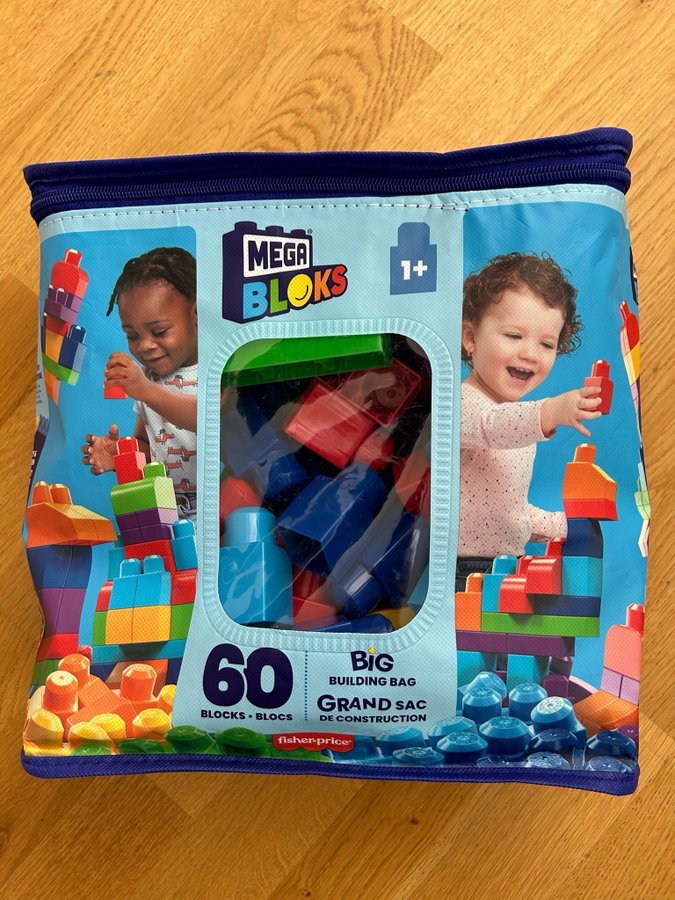 Mega Bloks DCH55 Big Building Bag, Blue, 60 Pieces