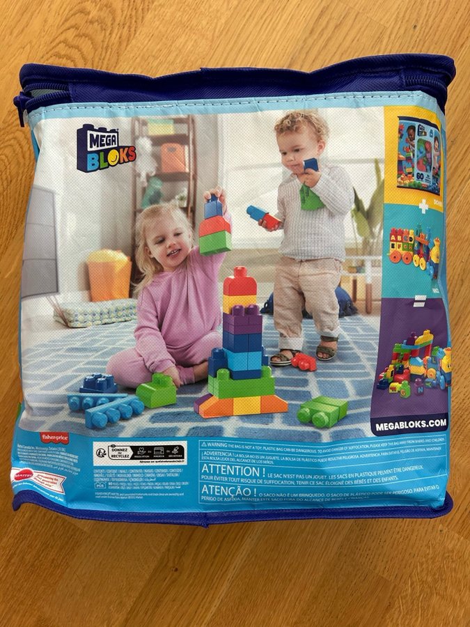 Mega Bloks DCH55 Big Building Bag, Blue, 60 Pieces