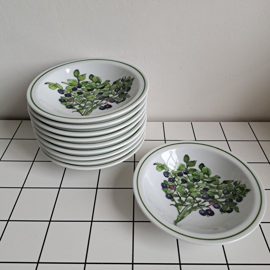 Set of 10 Vintage IKEA MIDSOMMER small bowls design by Margherite Walfridsons