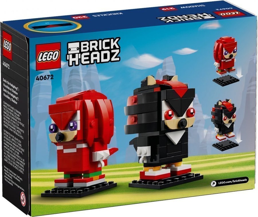 LEGO 40672 Brickheadz Sonic the Hedgehog: Knuckles  Shadow - NYTT