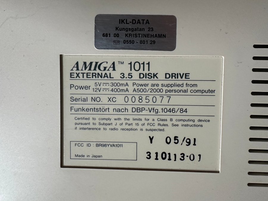 Commodore Amiga Diskettstation 1011