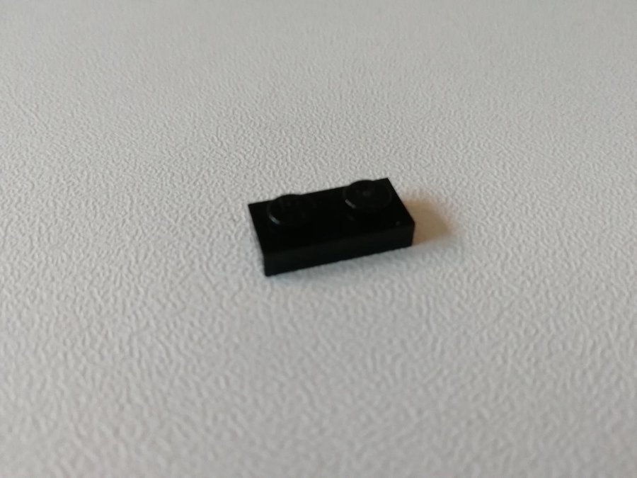 Lego - plate - platt - bas - 1x2 - part 3023 - svart