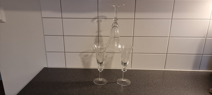 CHAMPAGNEGLAS av BLÅKLOCKA DUKA