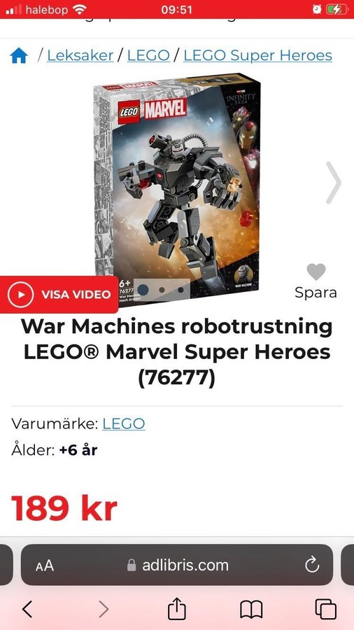 LEGO Marvel Super Heroes War Machine Robot 76277