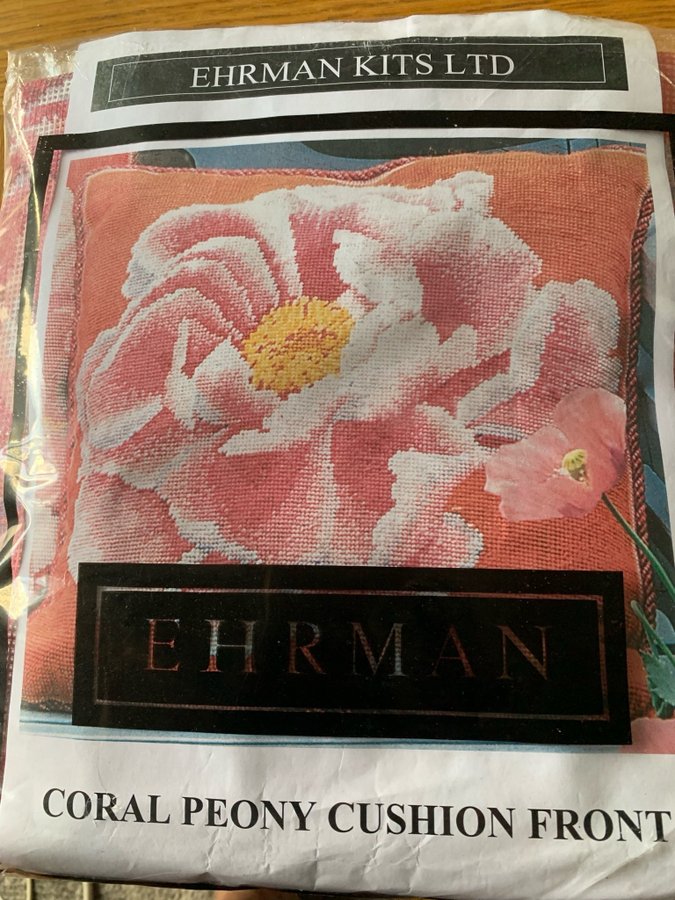 Ehrman Kits LTD - Coral Peony Cushion Front