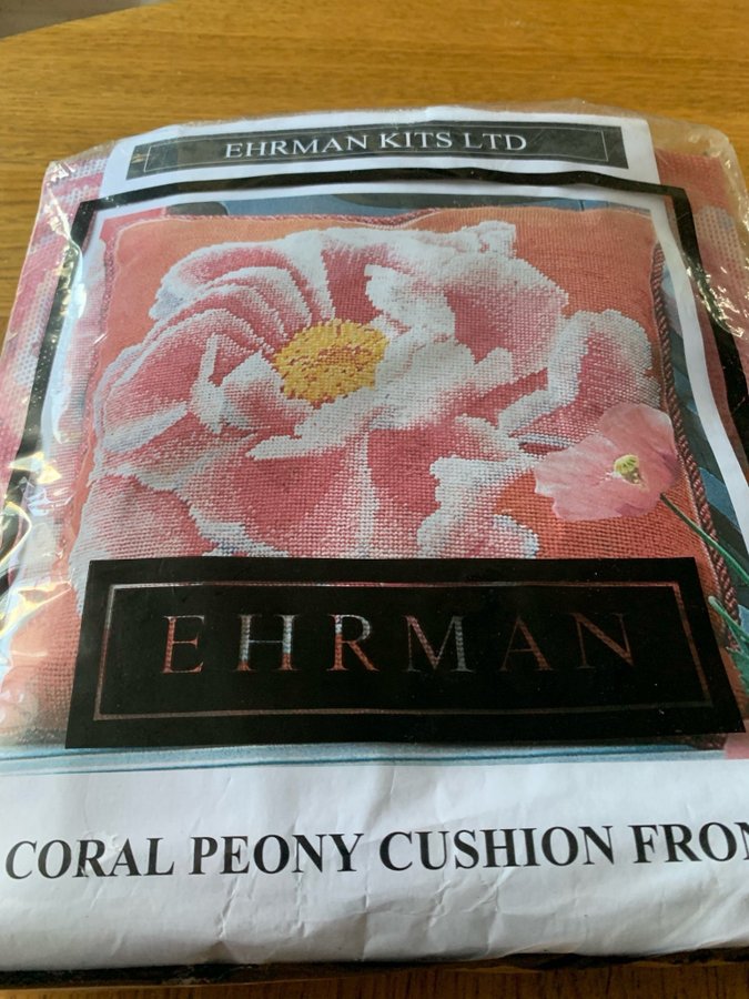 Ehrman Kits LTD - Coral Peony Cushion Front