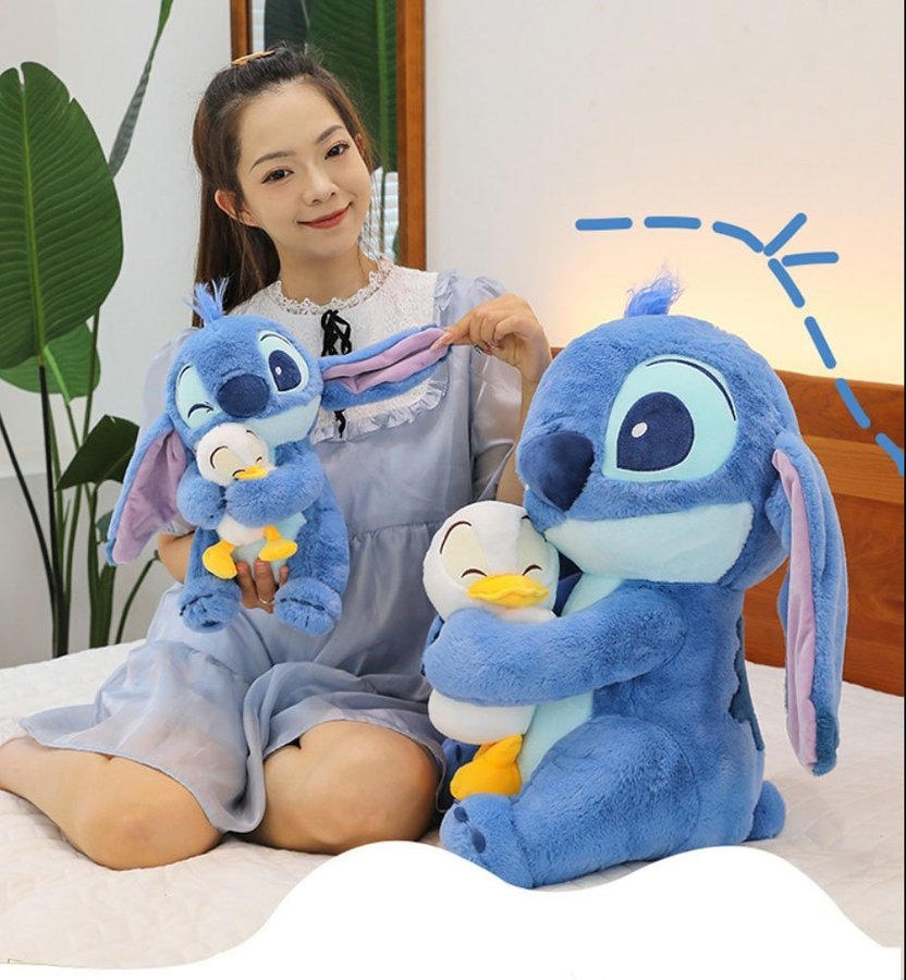 1 Pcs 30cm Stitch Plush Toy with Duckling