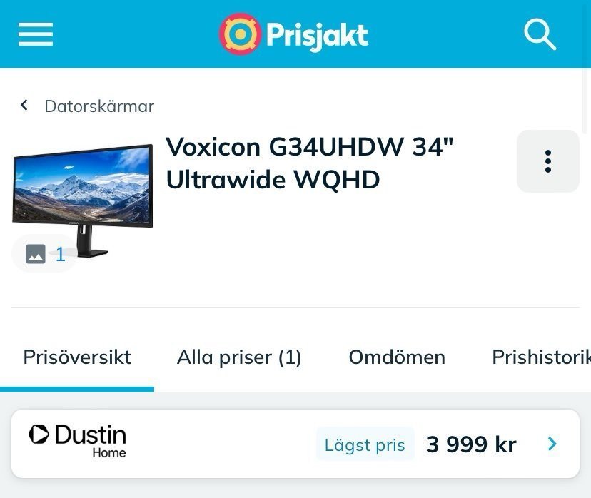 Voxicon G34UHDW 34" Ultrawide WQHD (DEFEKT)