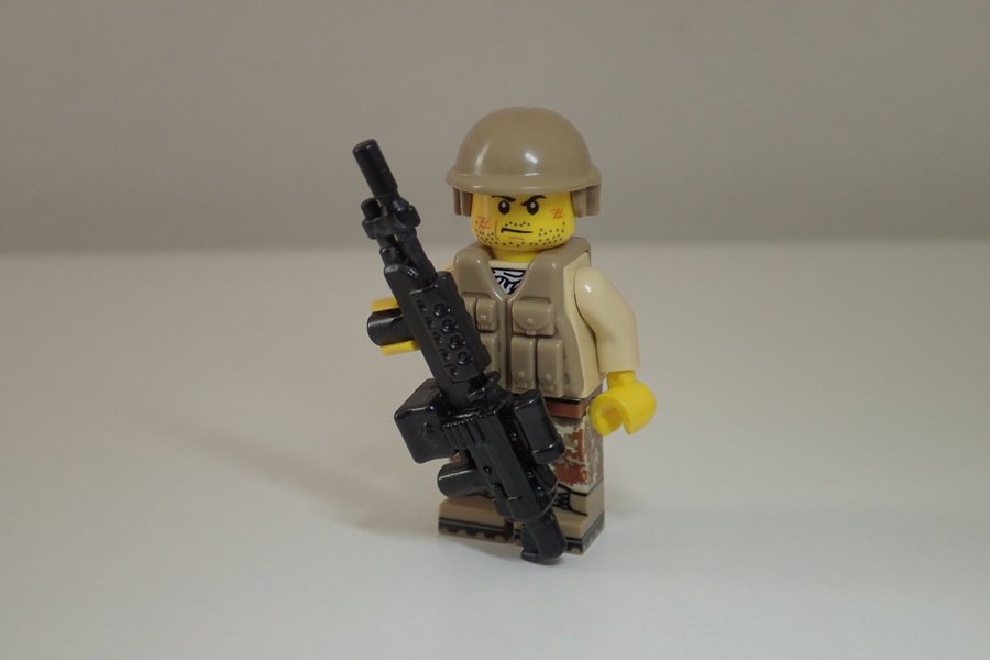 Custom LEGO minifigur - amerikansk ökensoldat