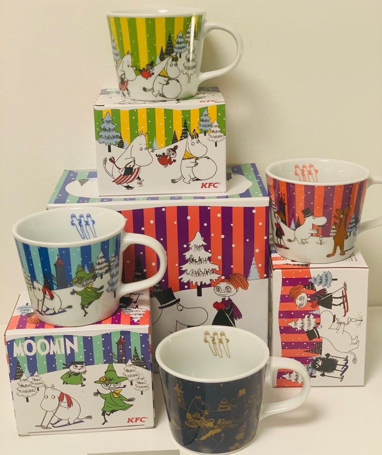 Muminmuggar - Moomin KFC vinter 2015 från Japan. Nya i kartong