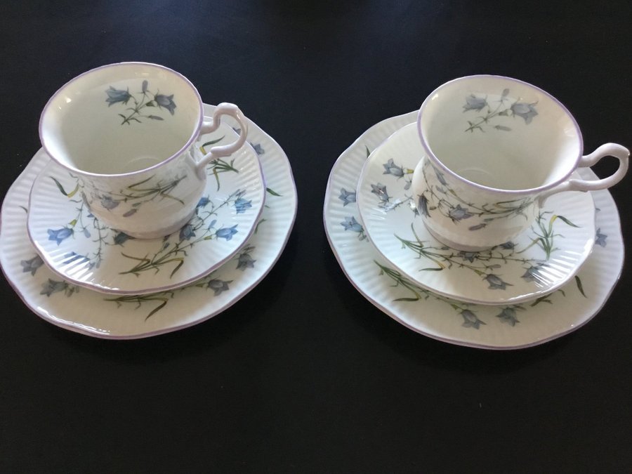 Queens Rosina China Co Ltd - 2st Kaffekoppar med fat och assietter