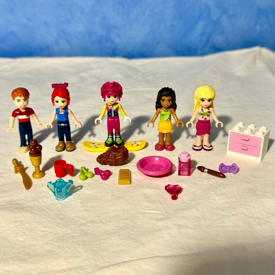 Lego Friends, Henry, Mia, Olivia, Andrea, Stephanie och tillbehör