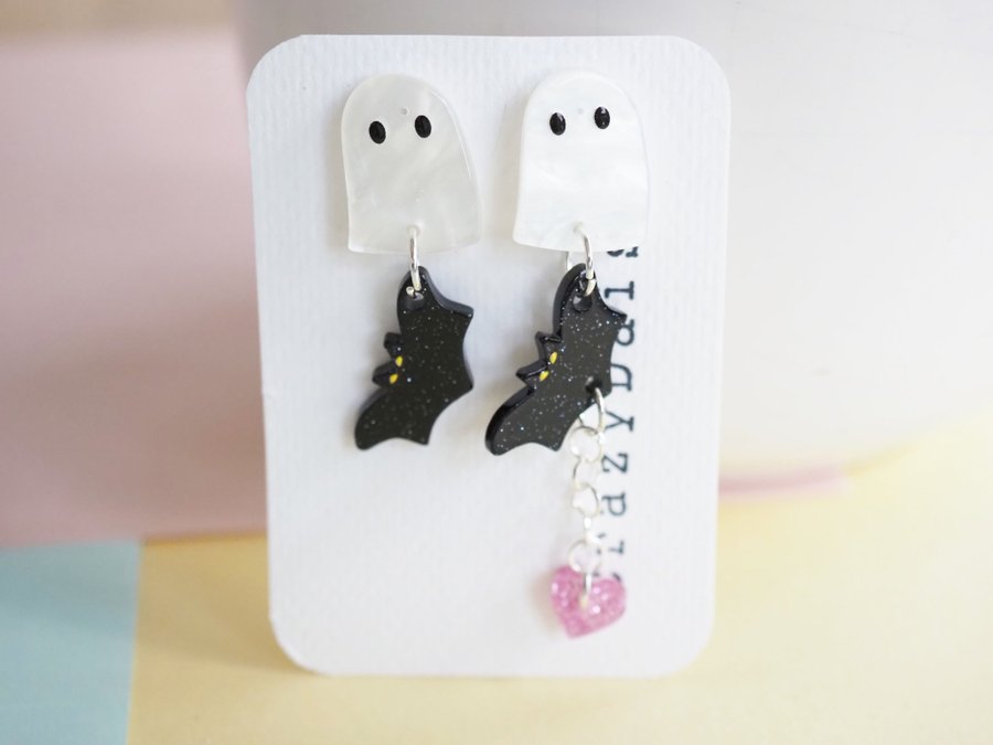 Little halloween ghost earring - Halloween earrings