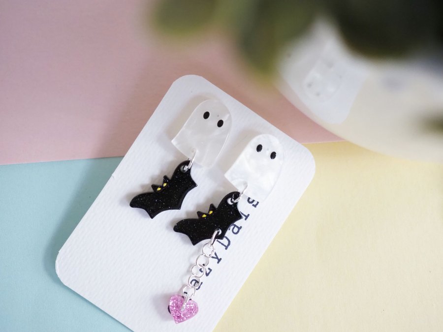 Little halloween ghost earring - Halloween earrings