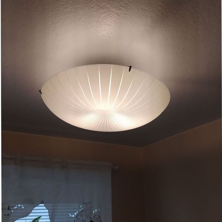 Vintage CALYPSO PLAFOND, IKEA sällsynt i frostat glas och metall.