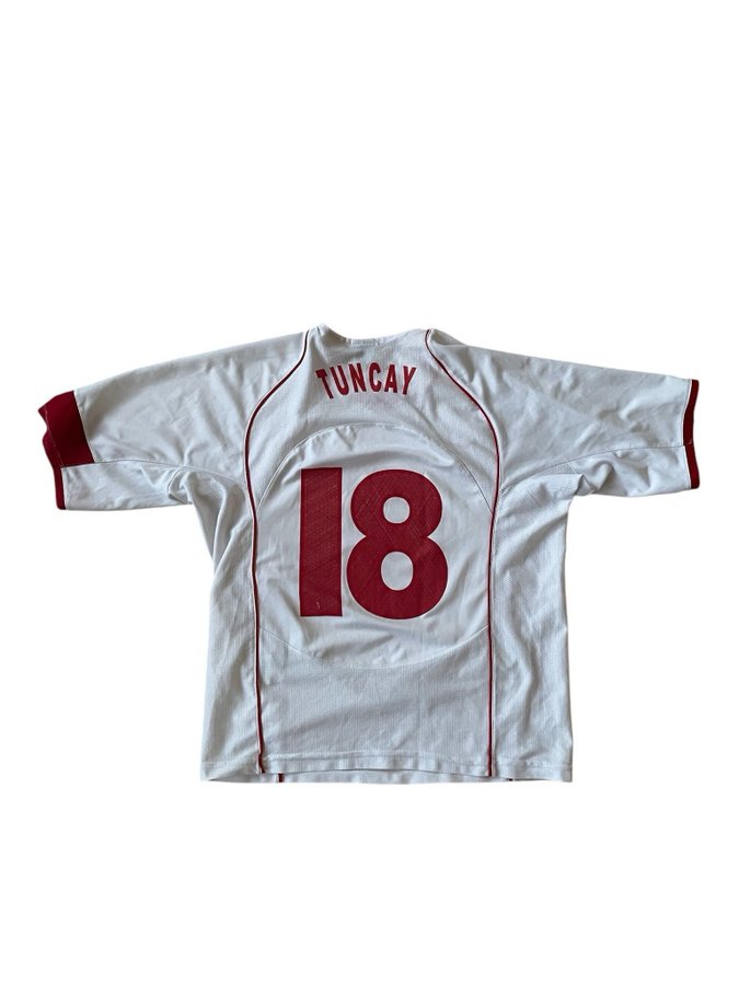 Vintage Nike Turkiet 2004 Tuncay #18 bortaställ (S)