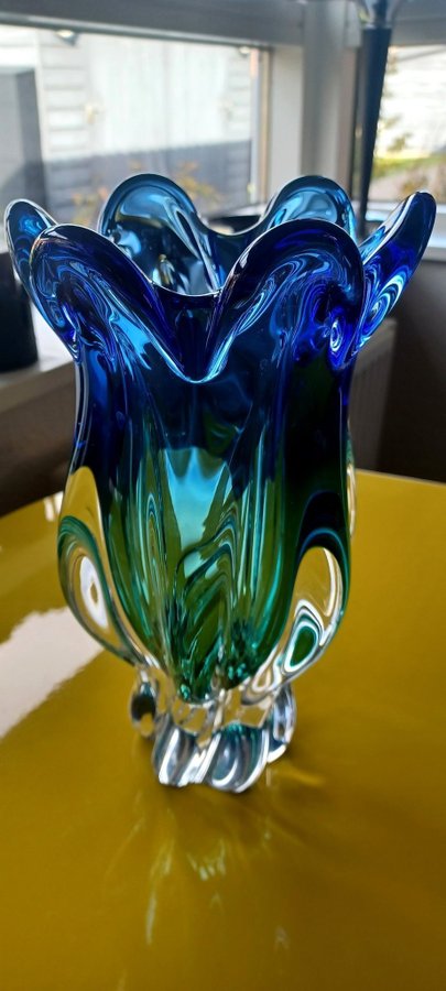 Blue  turquise vase by Josef Hospodka, 1960's FREE SHIPPING SWEDEN AND DENMARK