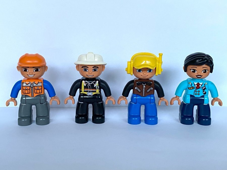 Figurer, Duplo, Brandman, Byggarbetare, Pilot, Figurer, Figur