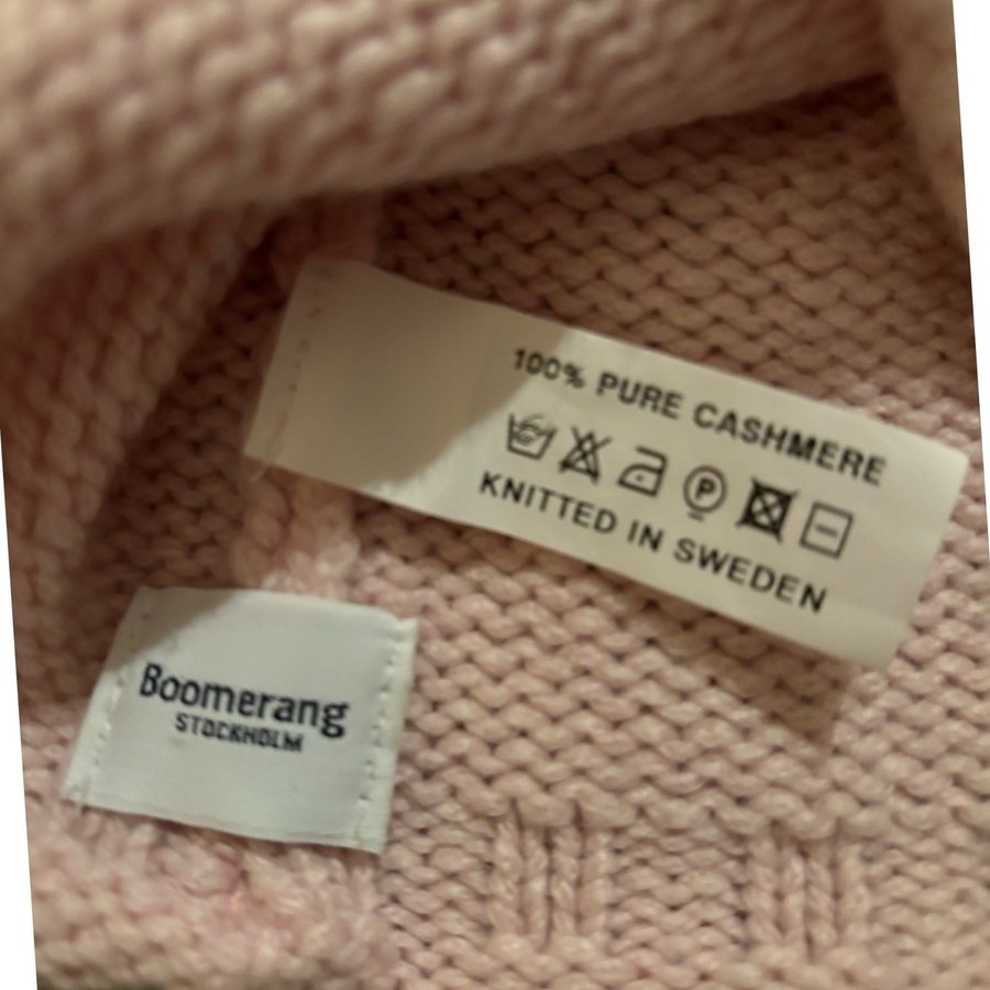 Boomerang ljusrosa cashmere mössa