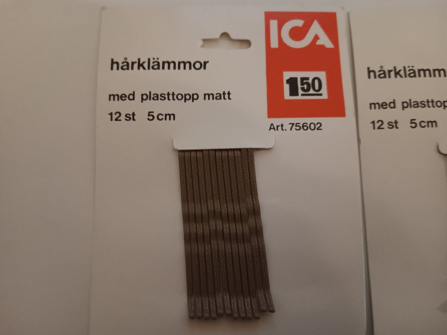 Hårklämmor med plasttopp matt 12 st 5 cm, 4 paket