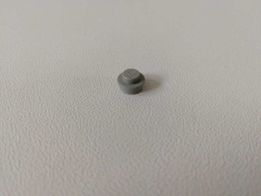 Lego - rund - plate - 1x1 - part 4073 - ljusgrå (old light gray)