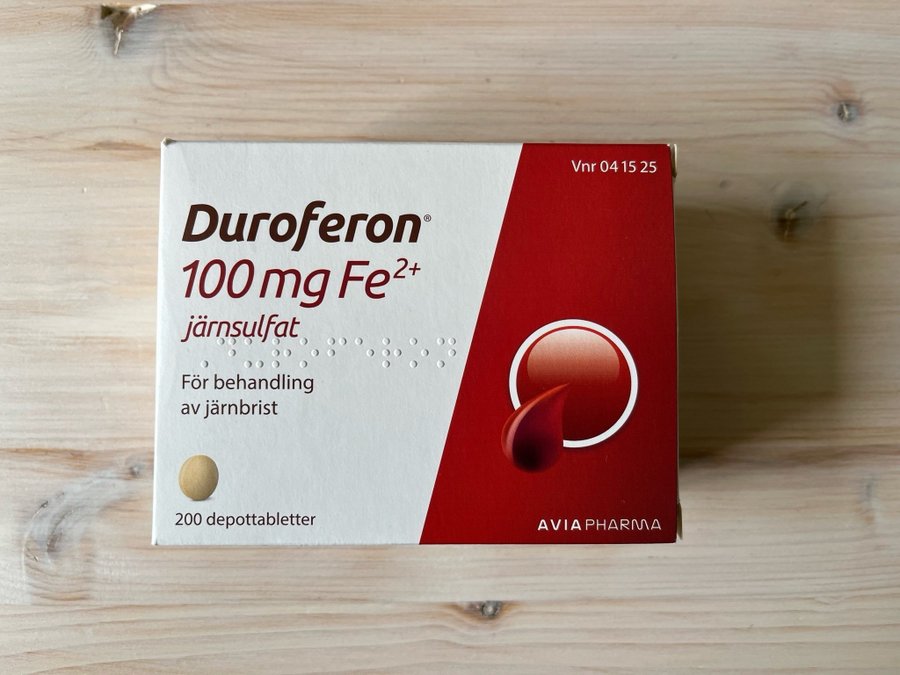 Duroferon 100mg Fe2+ Järnsulfat depottabletter järntabletter