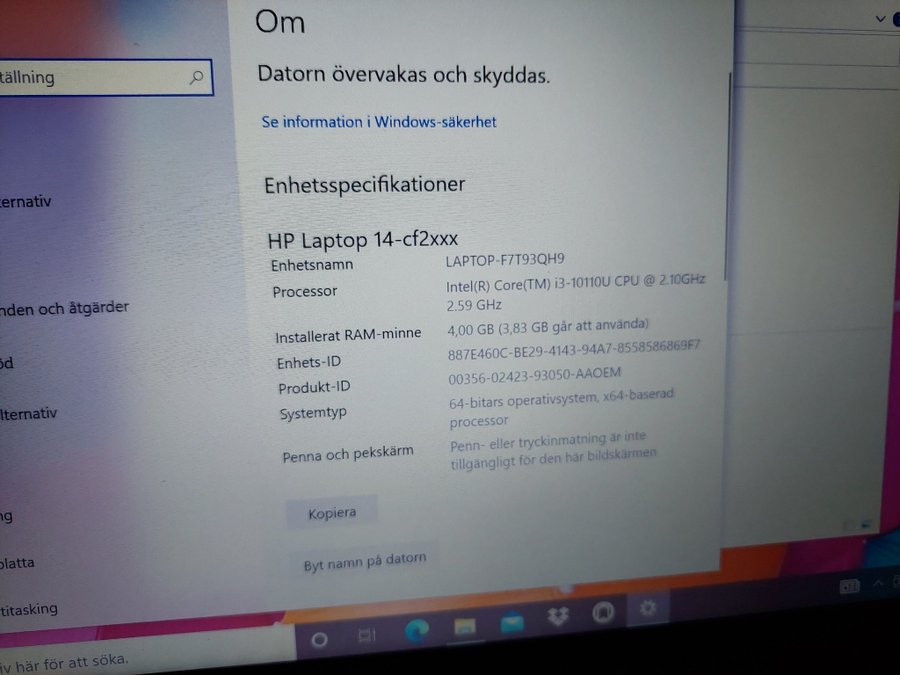 Laptop HP 14tum i3 ssd 256Gb