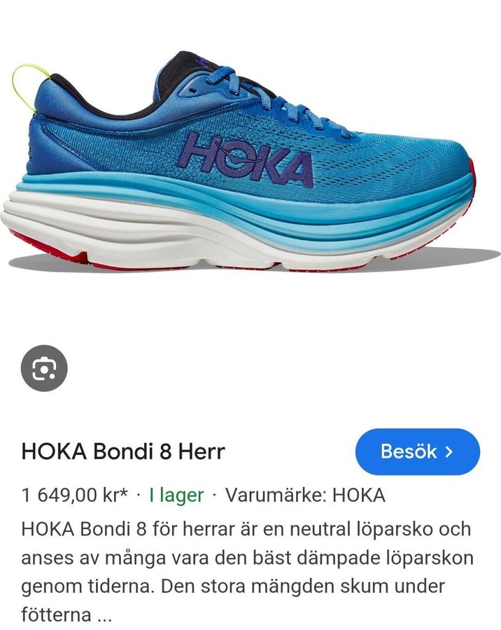 HOKA Bondi 8 Herr Löparskor Blå