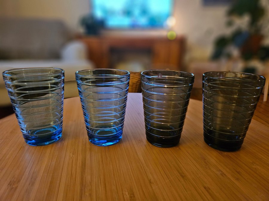 Iittala Aino Aalto glas höga 33 cl Aqua och mörkgrå