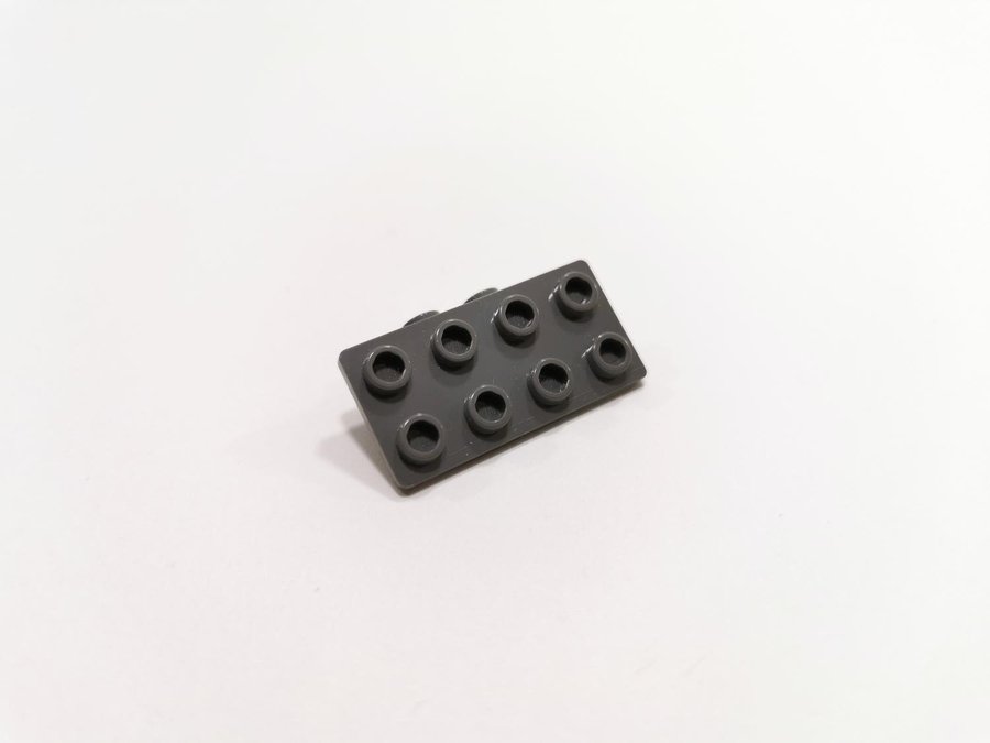 Lego - bracket - platt - modifierad - 1x2 / 2x4 - part 93274 - mörkgrå (bluish)