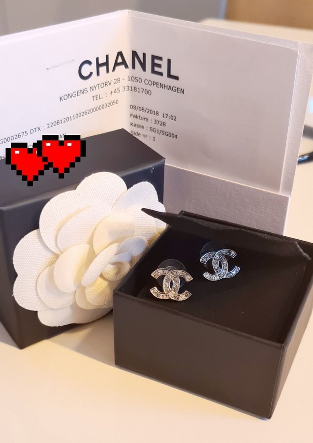 Chanel CC Earrings med kvitto