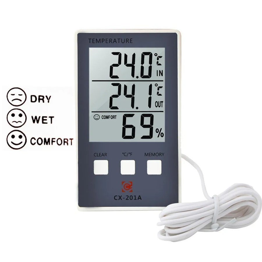 Digital Thermometer Hygrometer In-Out Humidity Meter C/F Weather Station